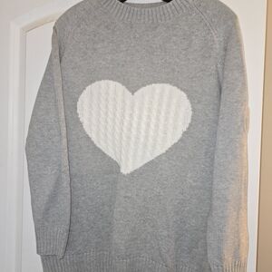 Gray Heart Sweater